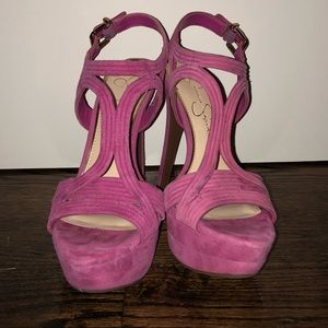 Jessica Simpson pink suede sandals, size 8